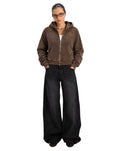 Women’s Cropped Zip-Up Brown