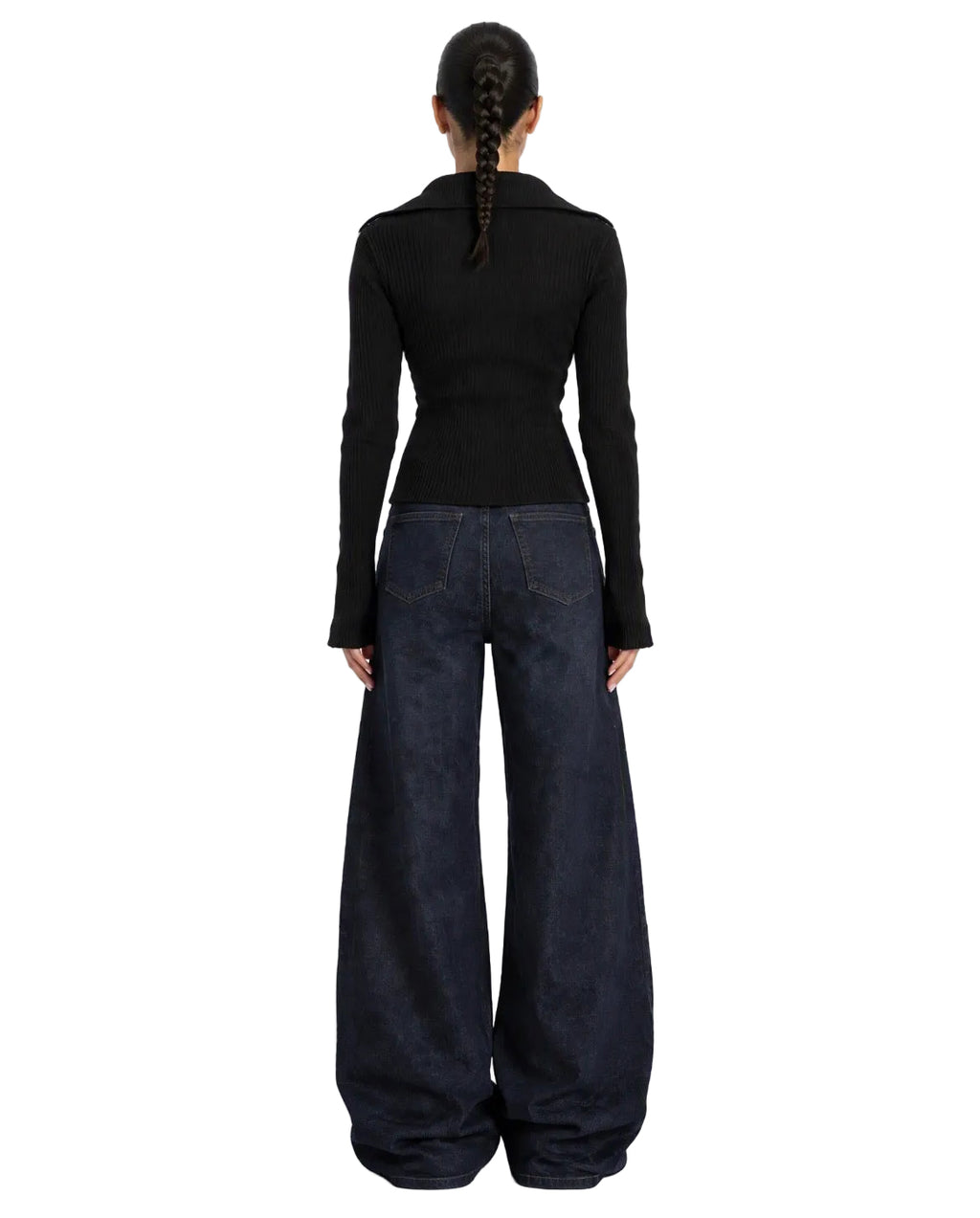 Women’s Ribbed Zip-Up Black – COMMA