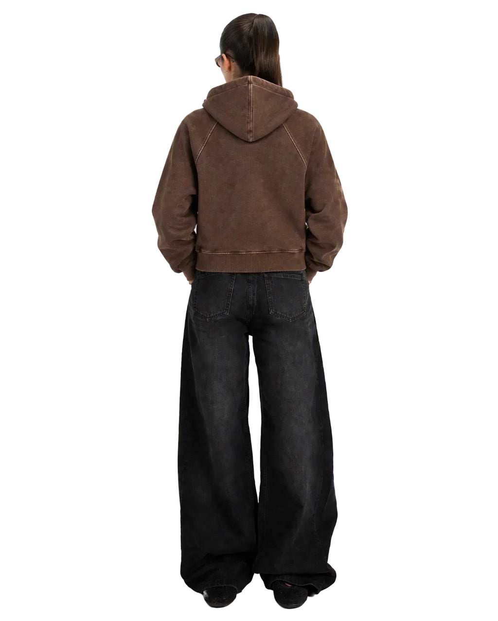 Women’s Cropped Zip-Up Brown