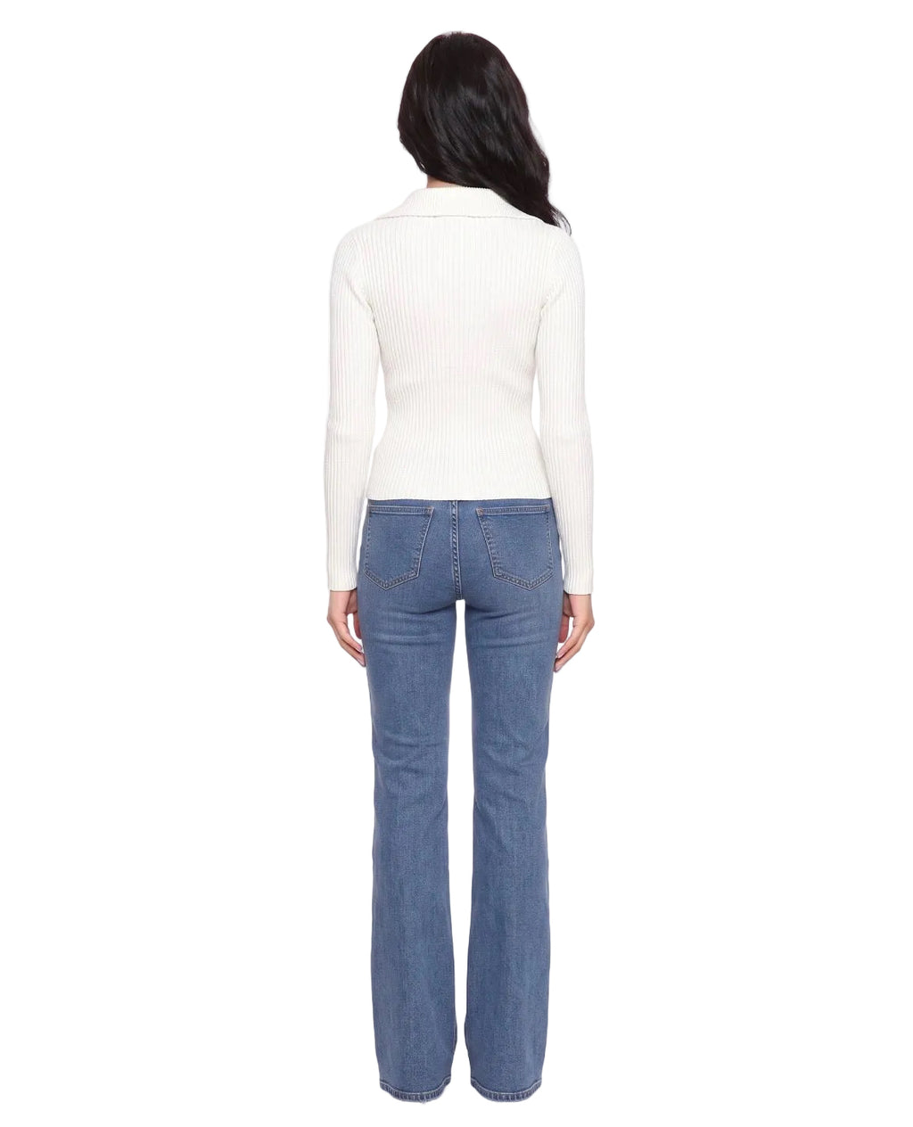 Women’s Ribbed Zip-Up  Off White
