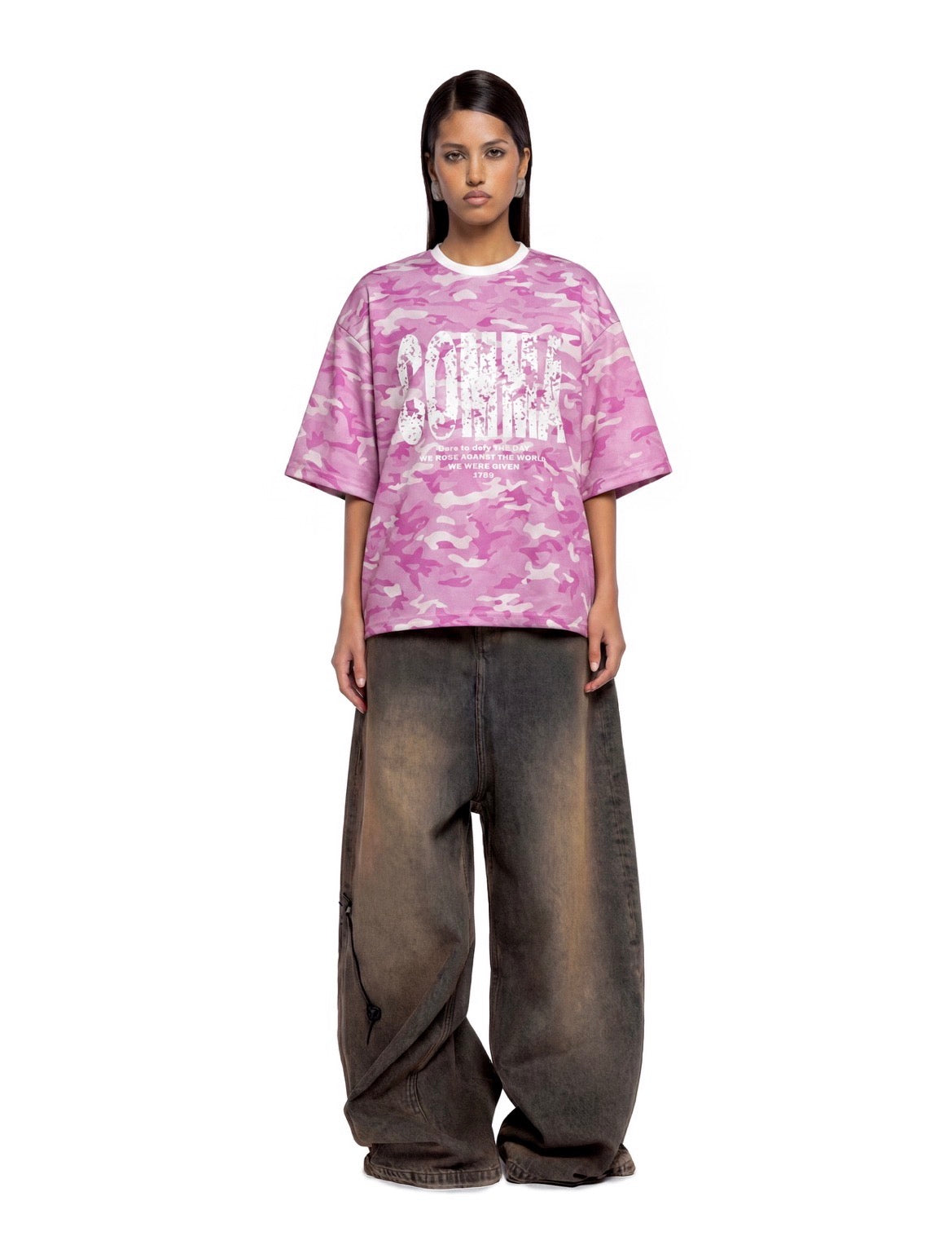 CAMO T-SHIRT ROSE