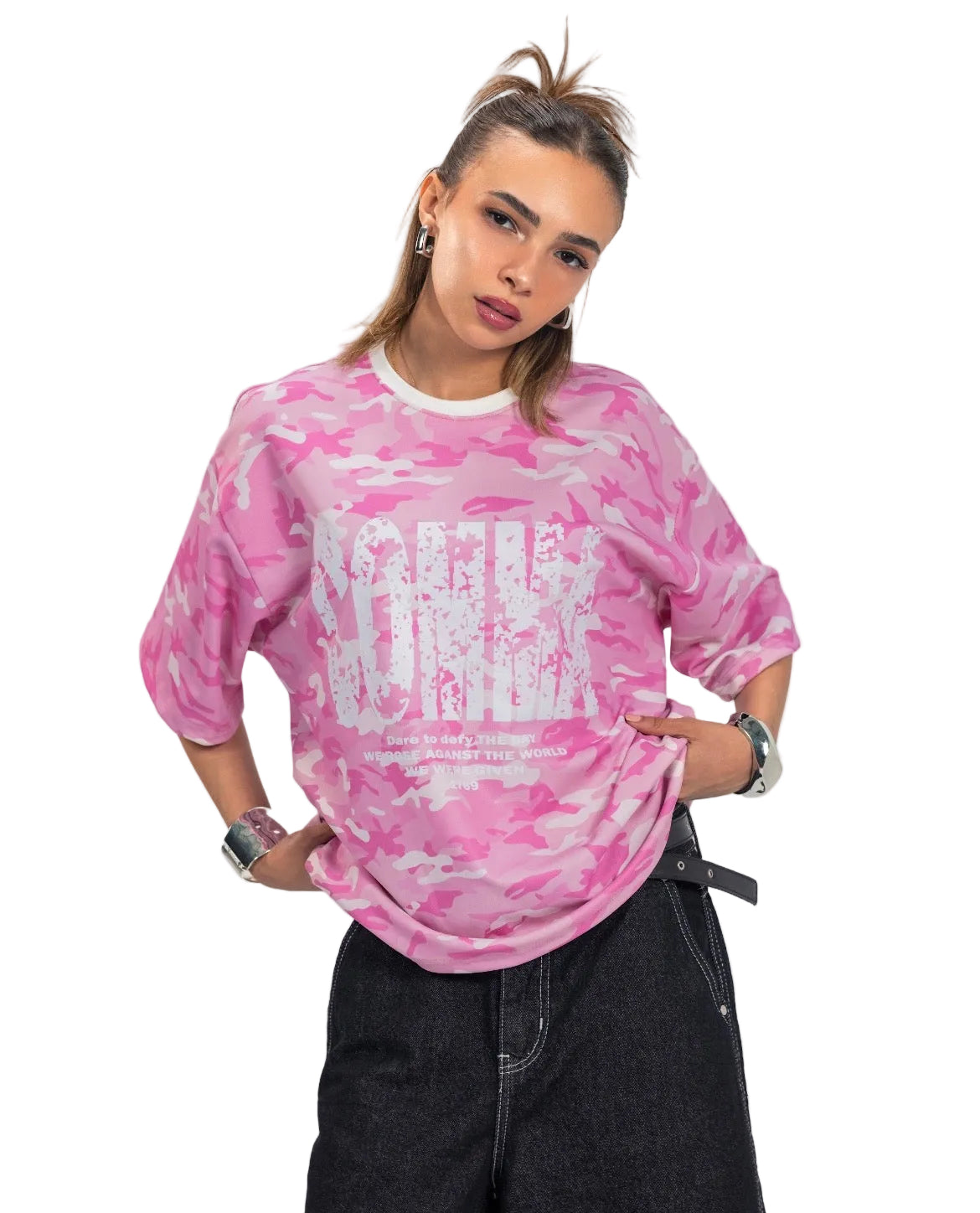 CAMO T-SHIRT ROSE