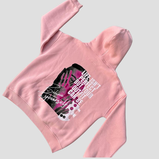 "COMMA" PINK HOODIE