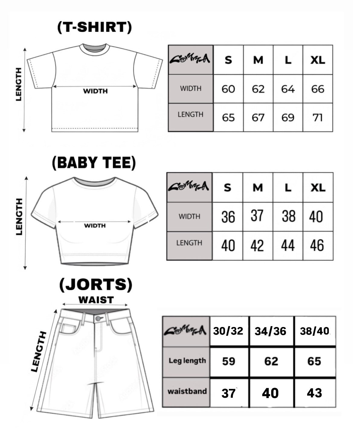 BABY TEE WHITE – COMMA